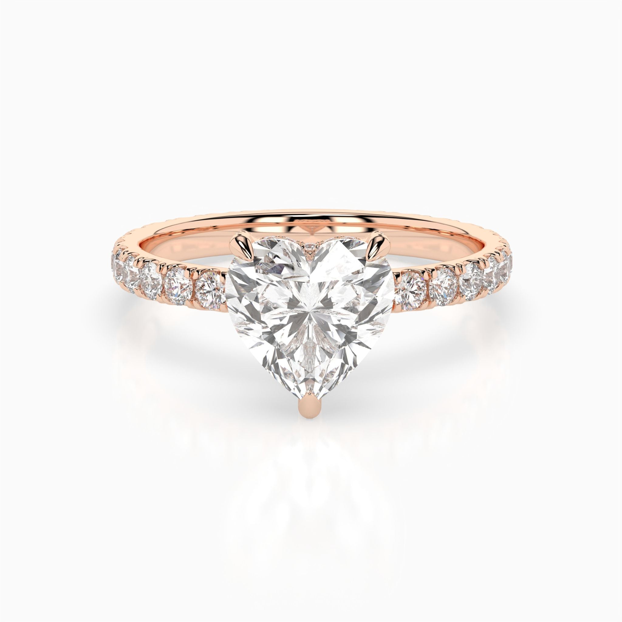 Claude Heart Pavé Hidden Halo Engagement Ring