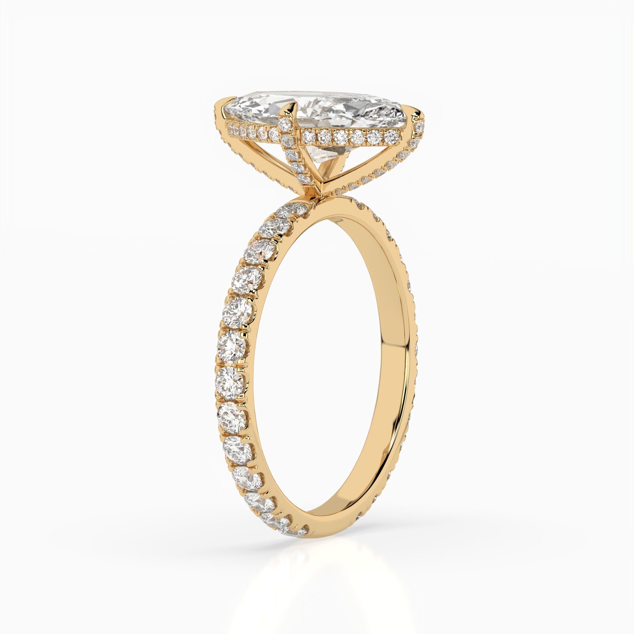 Veronique Marquise Pavé Hidden Halo Engagement Ring