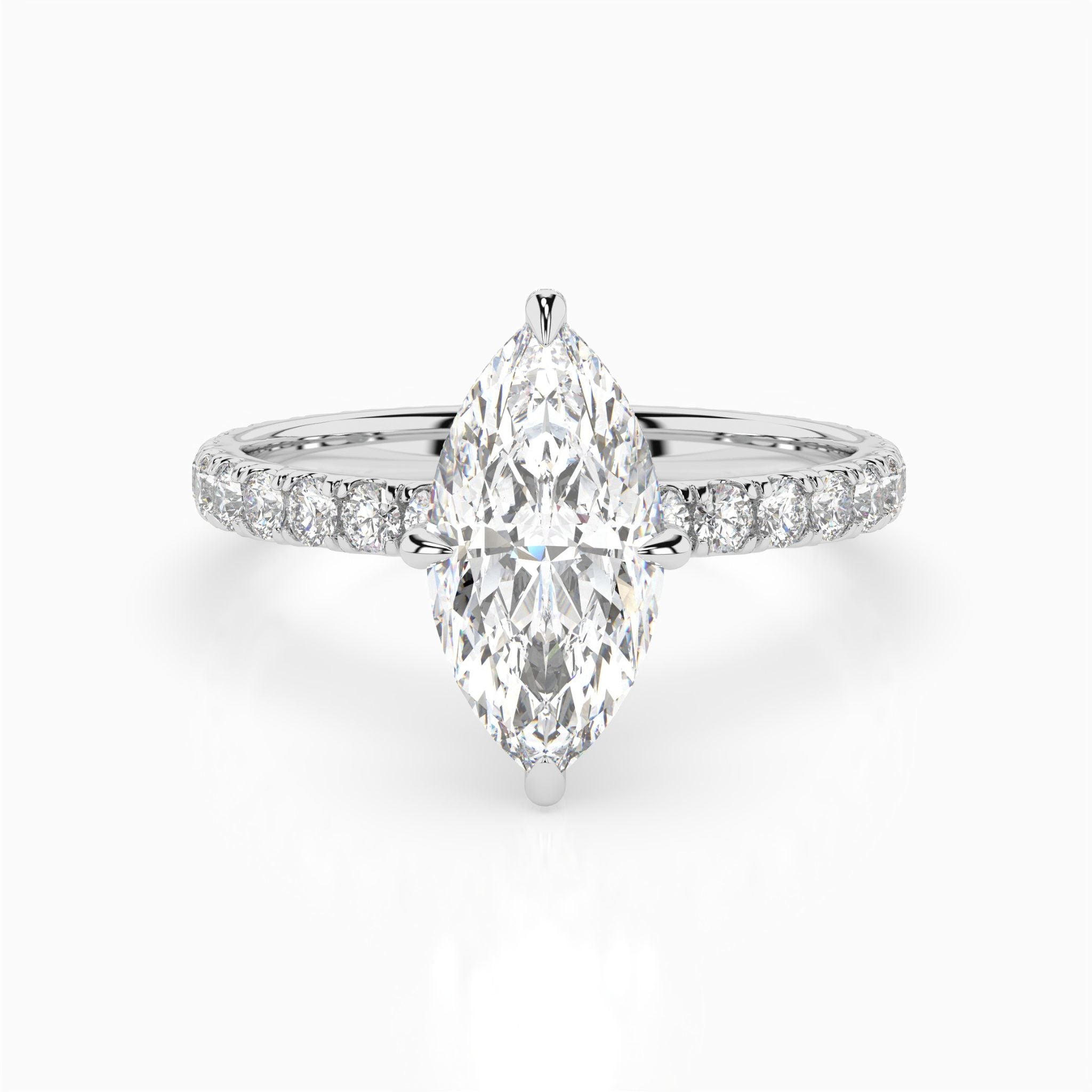 Veronique Marquise Pavé Hidden Halo Engagement Ring