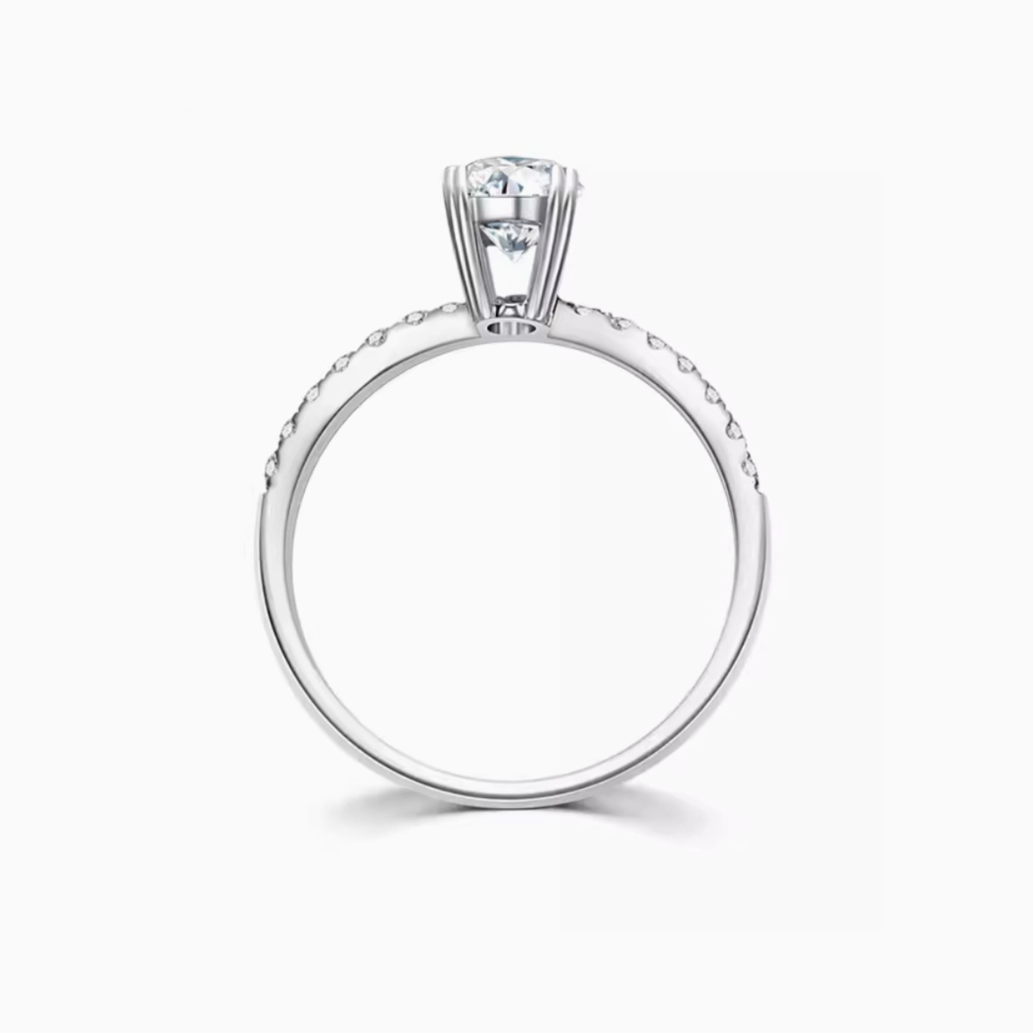 Aurora Oval Brilliant Engagement Ring with Pavé Bands