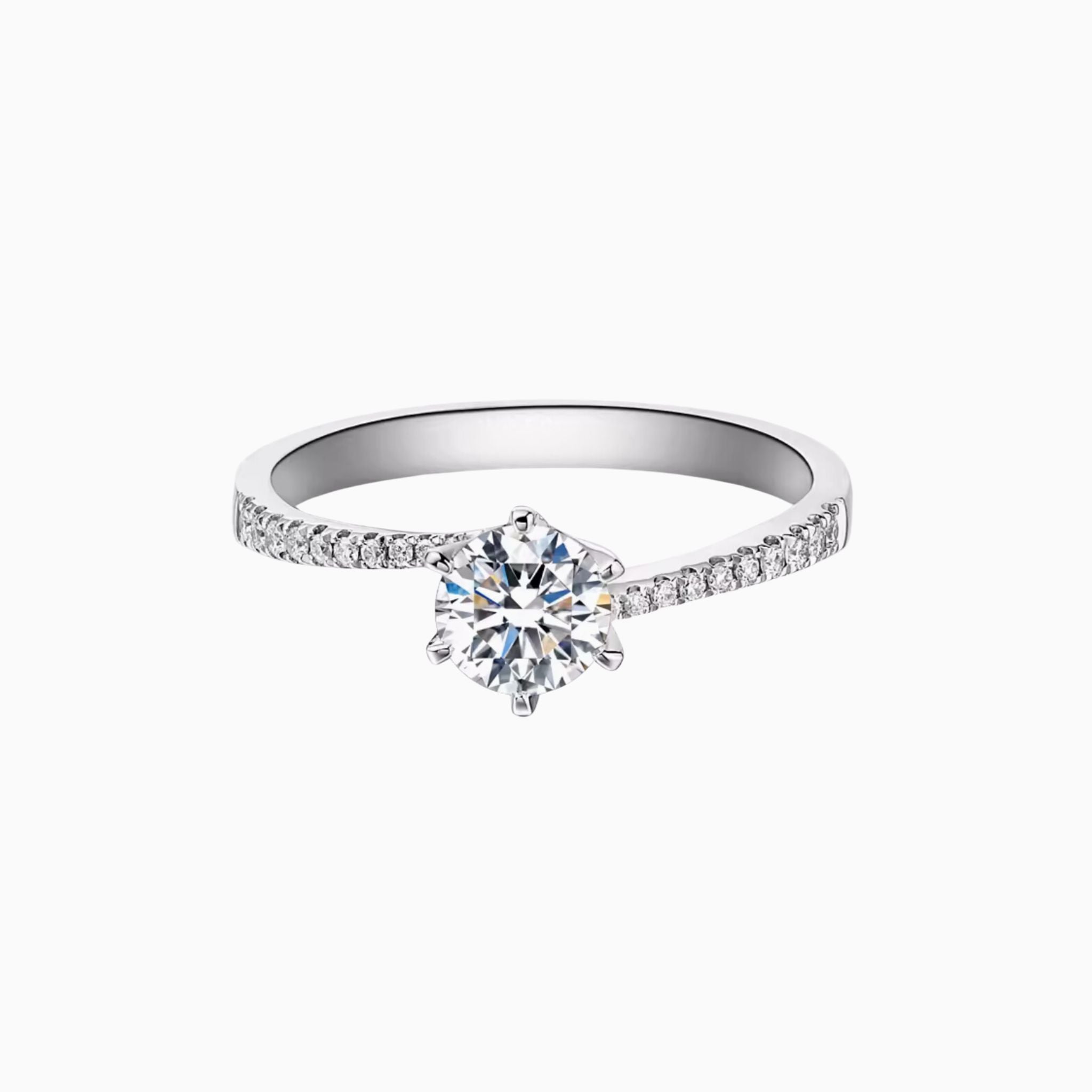 Elenio Pavé Brilliant Round Engagement Ring