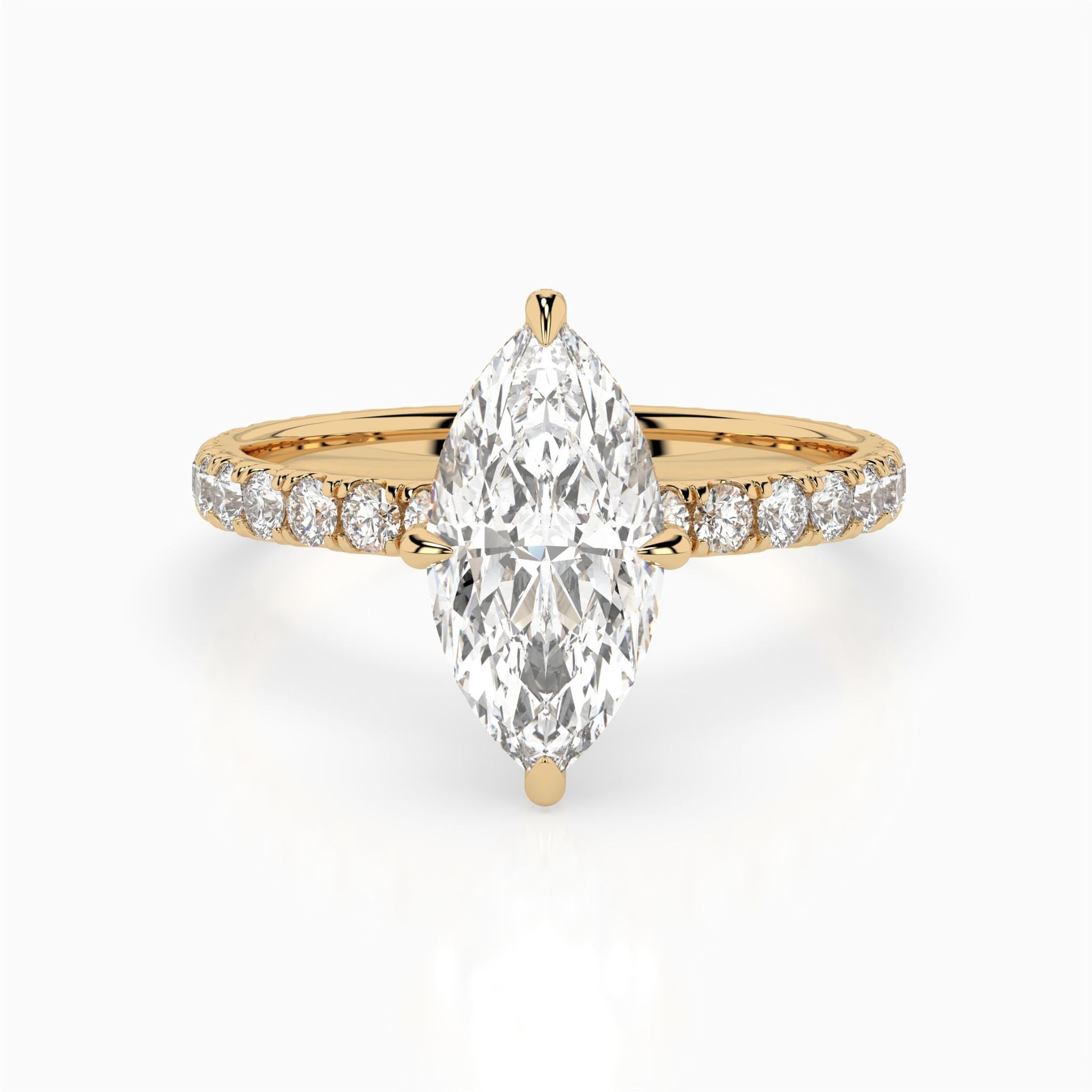 Veronique Marquise Pavé Hidden Halo Engagement Ring