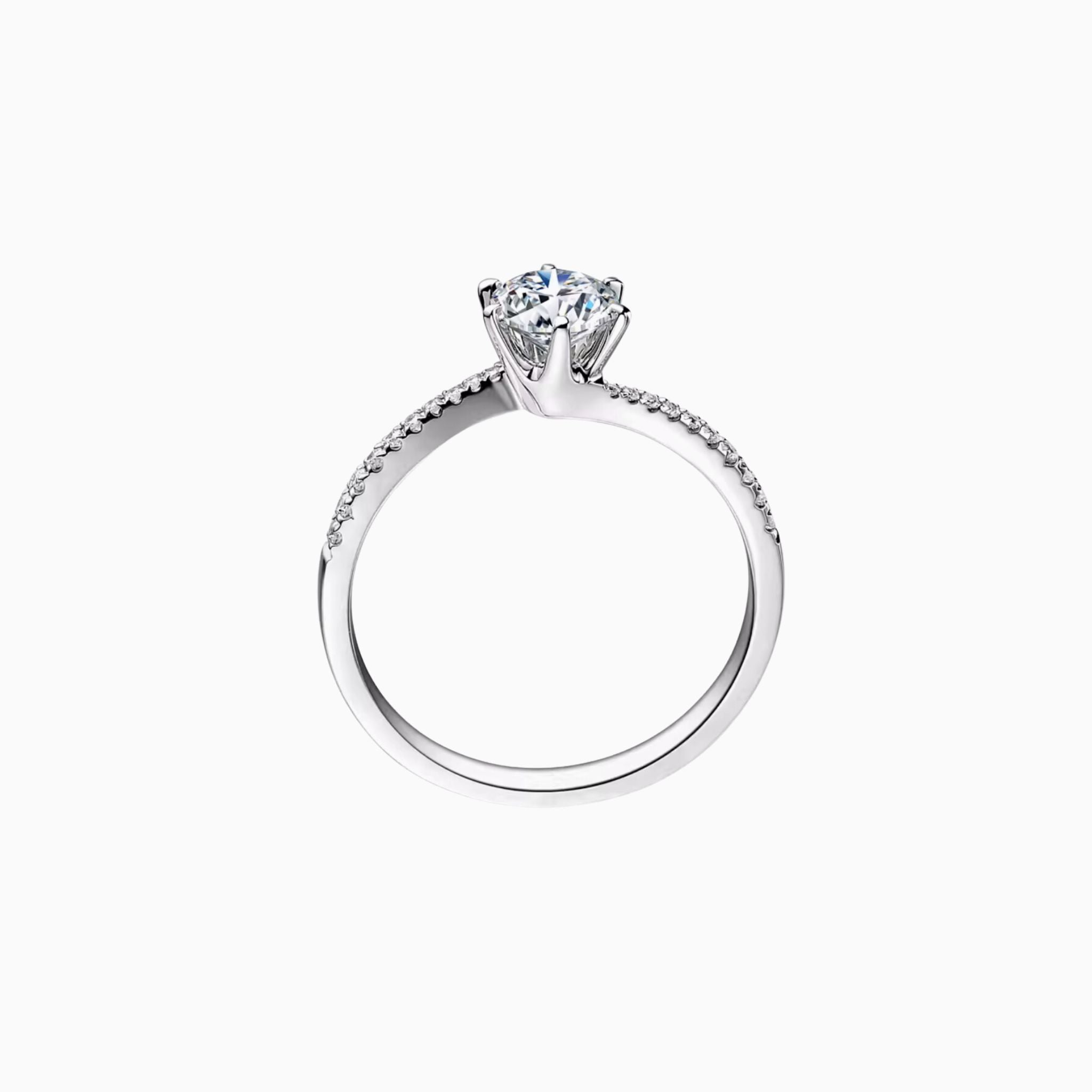 Elenio Pavé Brilliant Round Engagement Ring