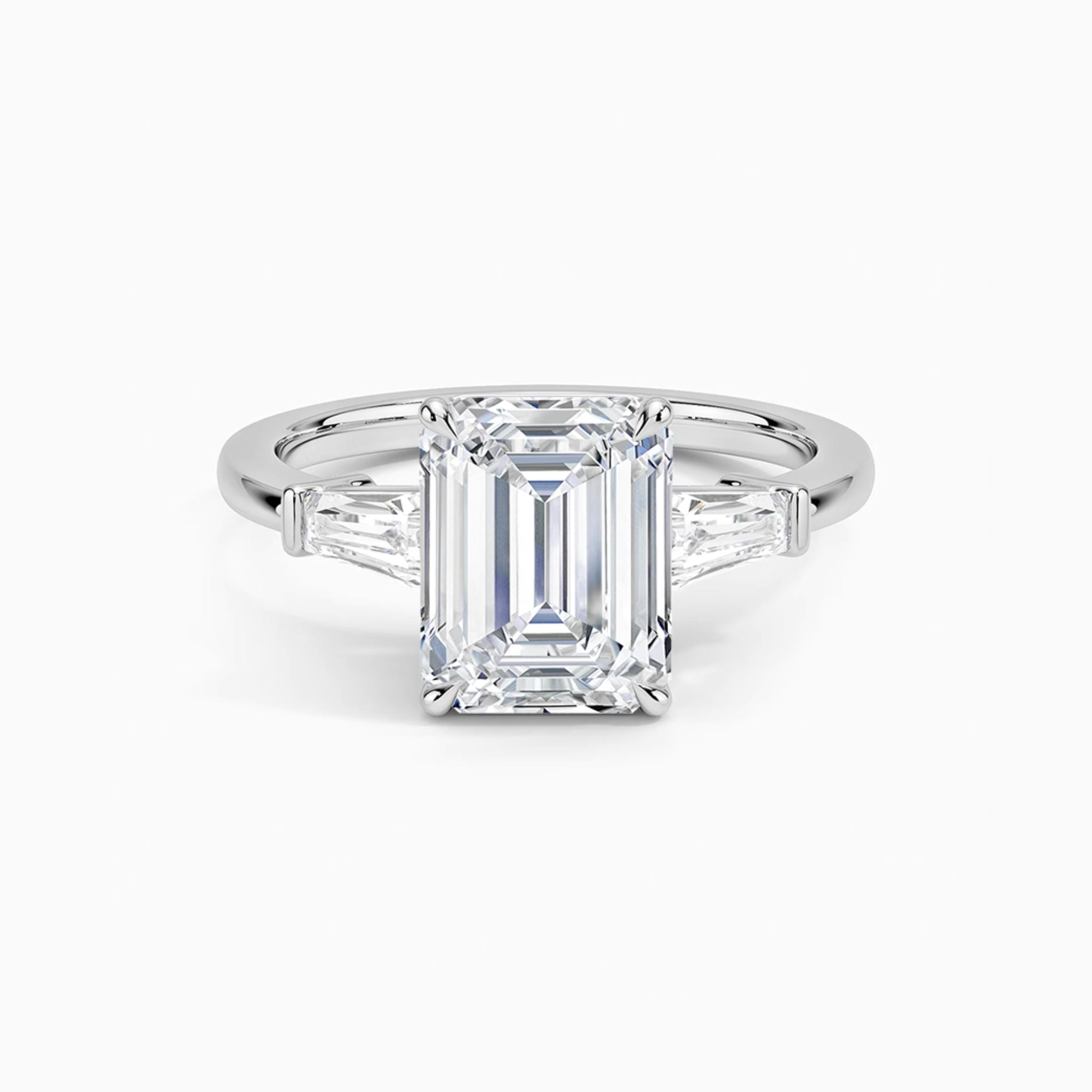 <b>Build Your Own</b> <br>Whispers of Forever: Emerald Trio Engagement Ring<br>