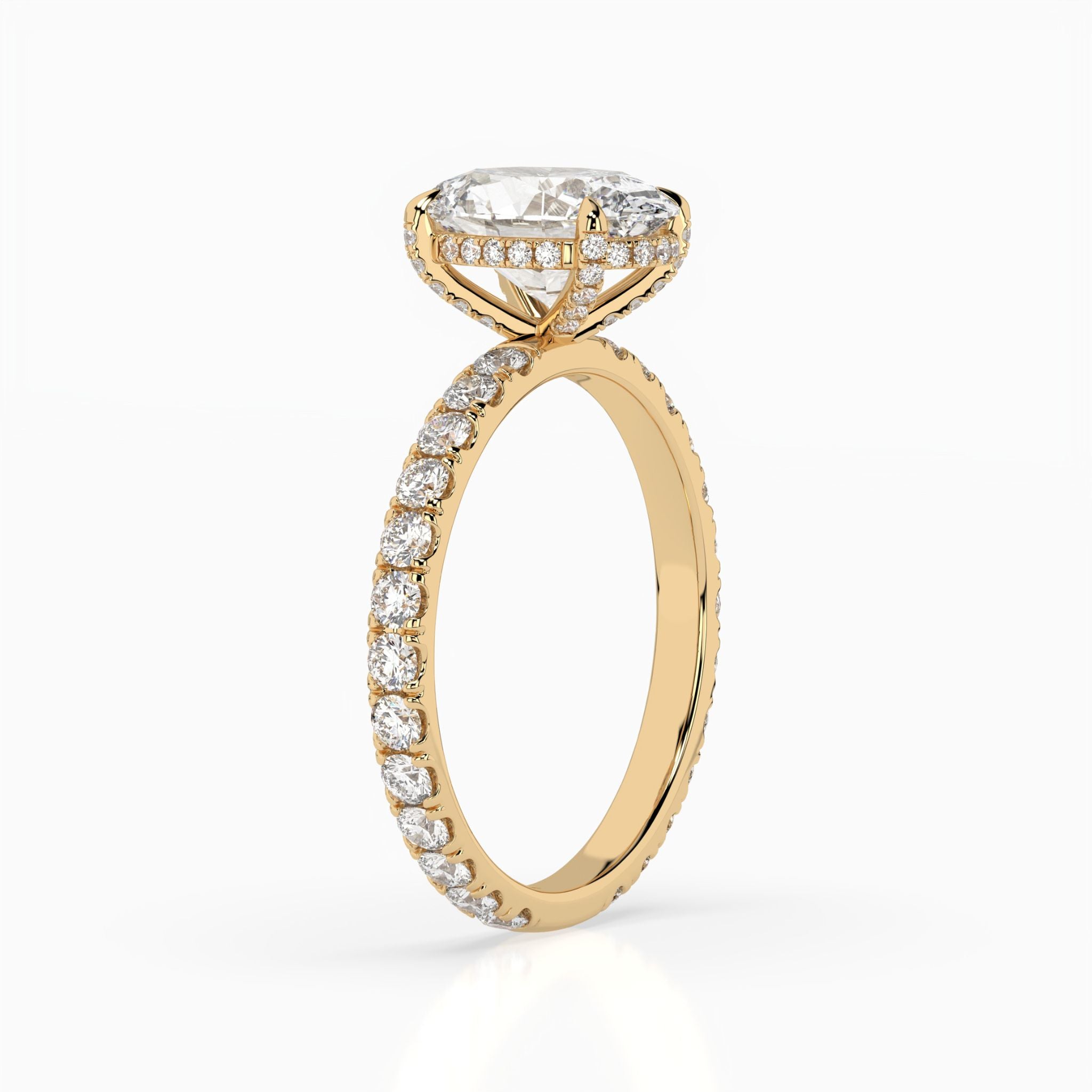 Paulette Oval Pavé Hidden Halo Engagement Ring