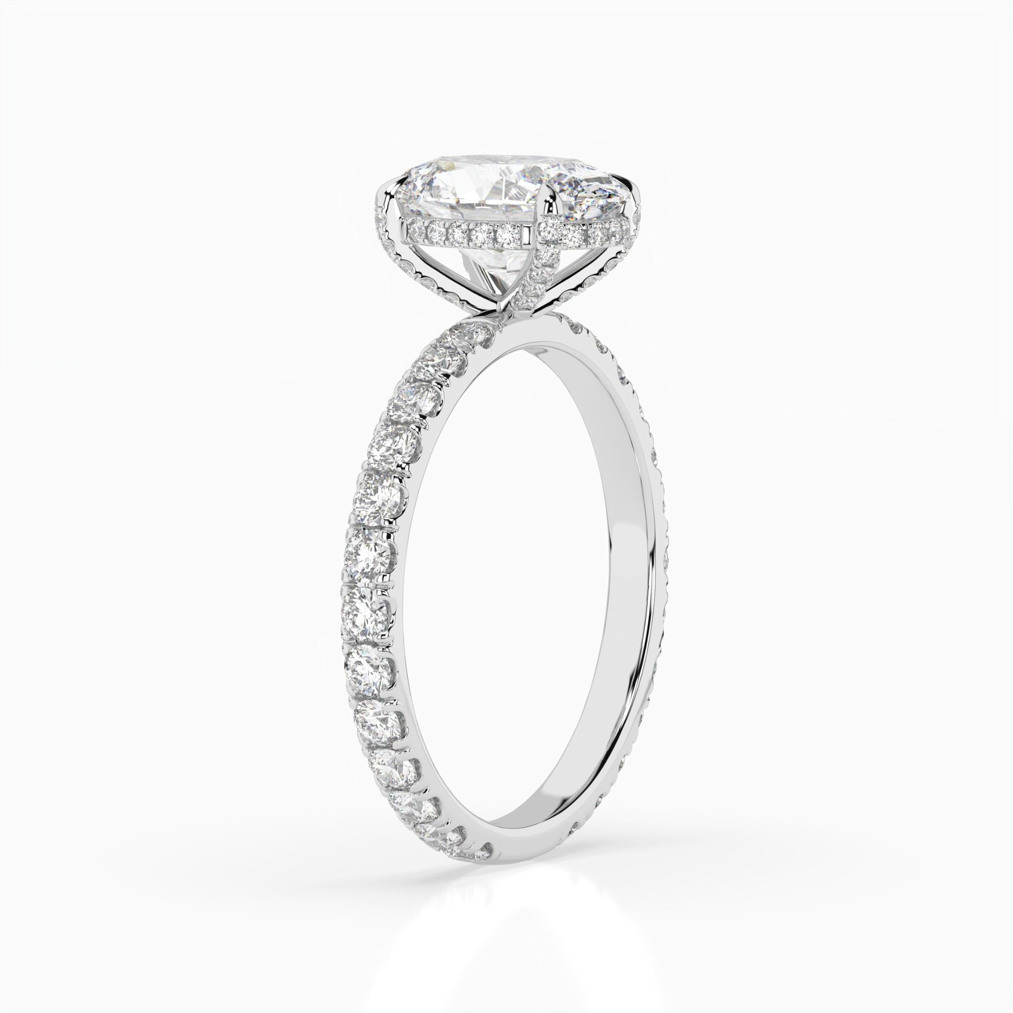 Paulette Oval Pavé Hidden Halo Engagement Ring