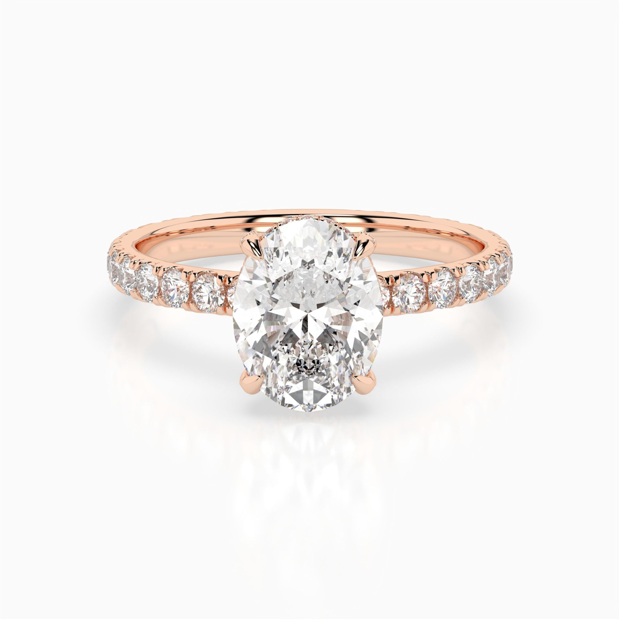 Paulette Oval Pavé Hidden Halo Engagement Ring