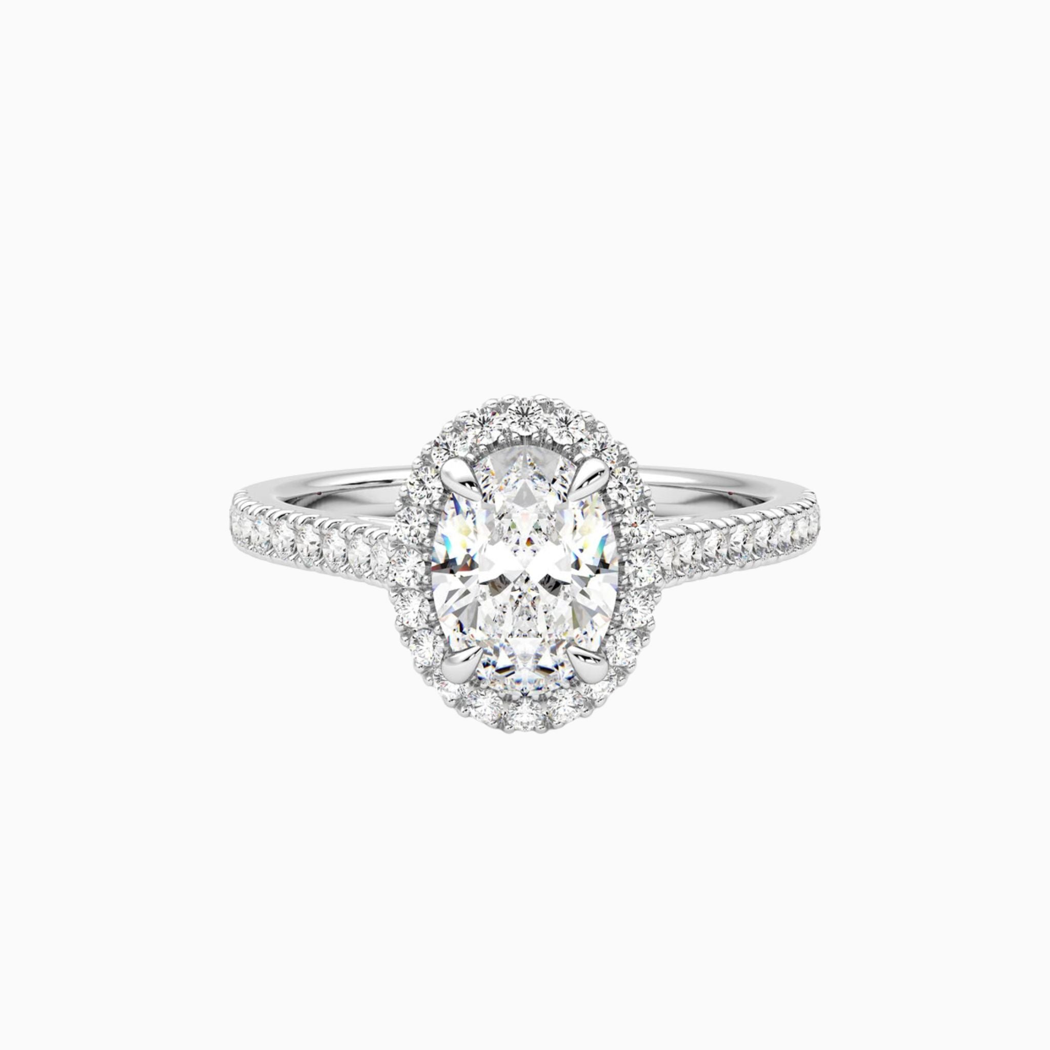 Celestial Oval Halo Engagement Ring