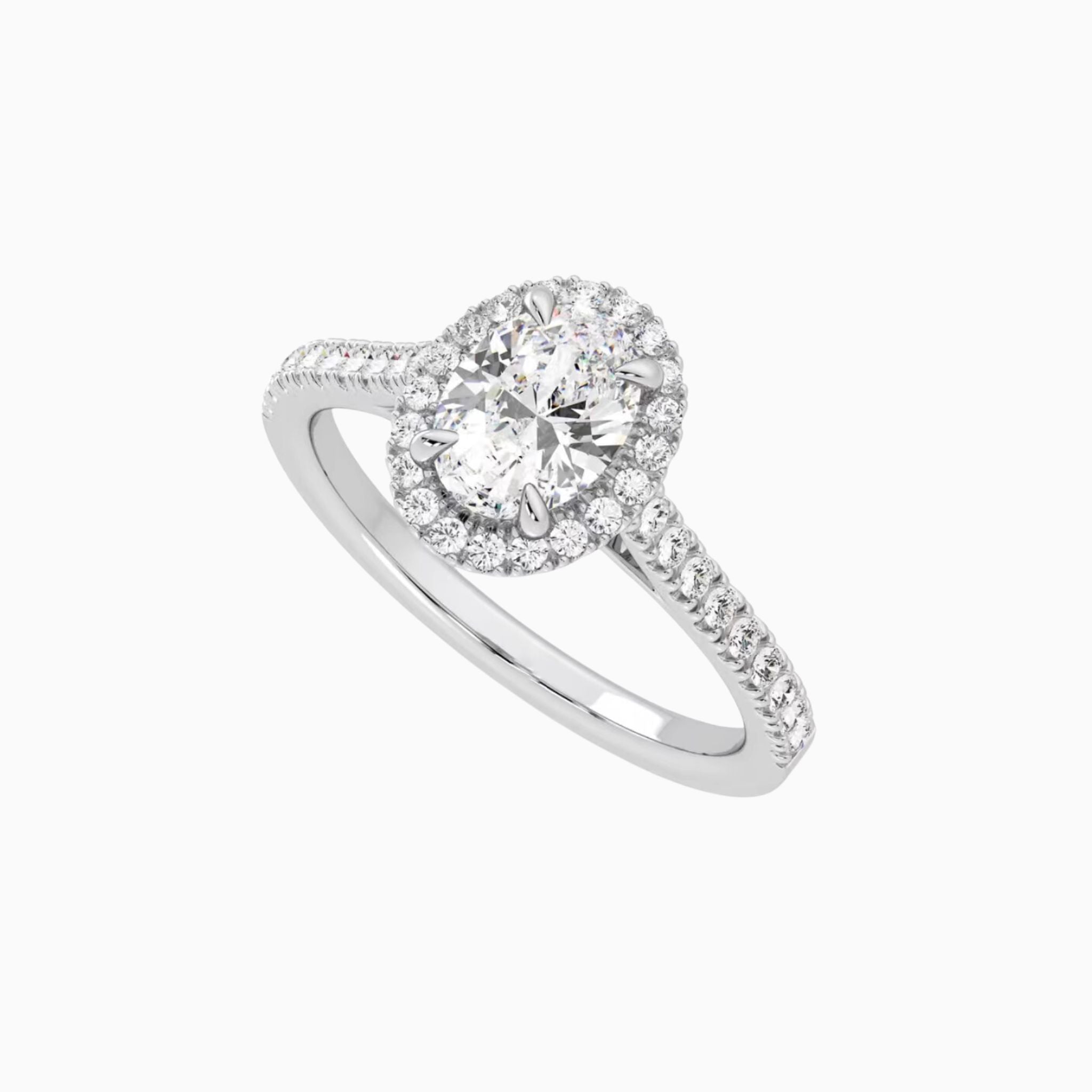 Celestial Oval Halo Engagement Ring