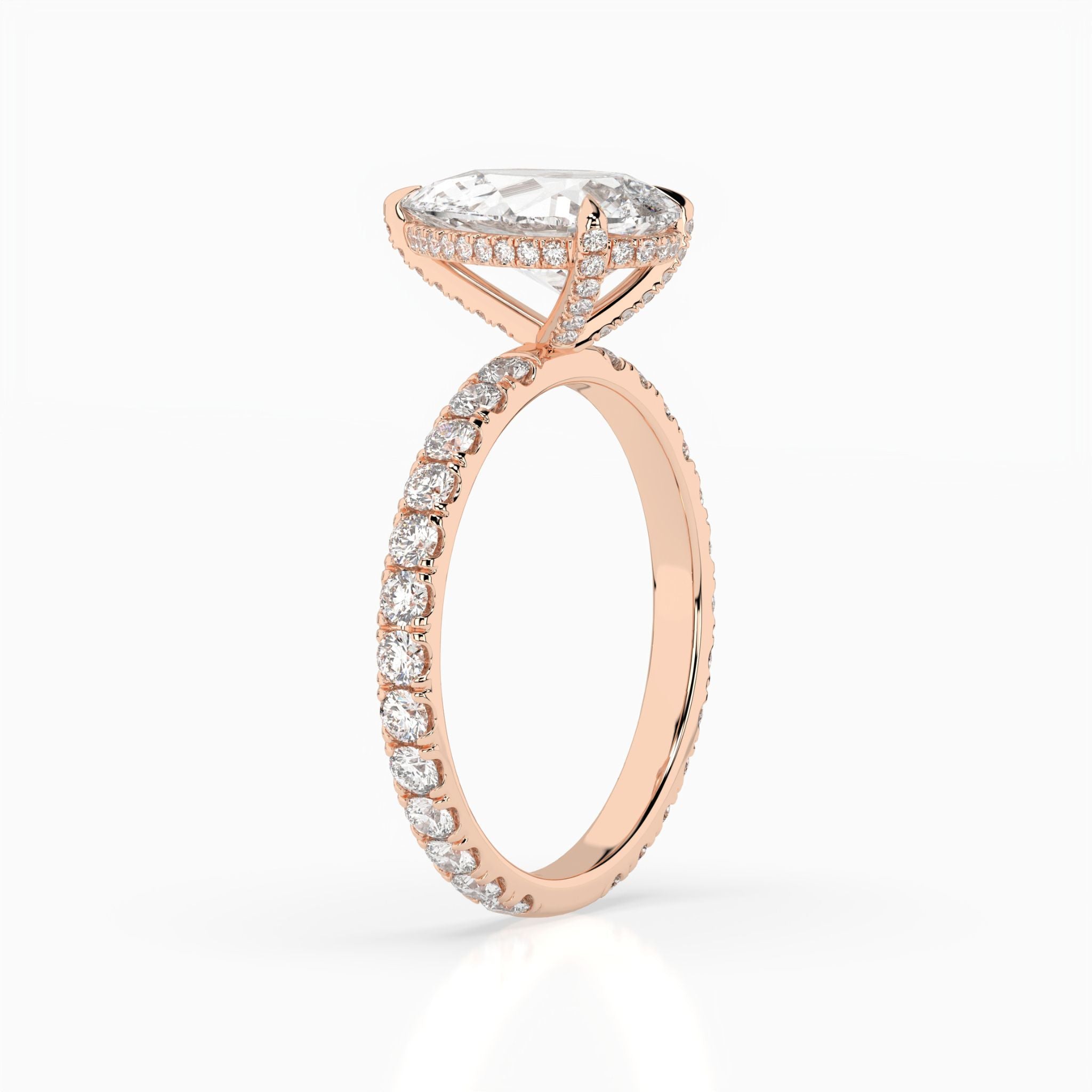 Ariane Pear Pavé Hidden Halo Engagement Ring