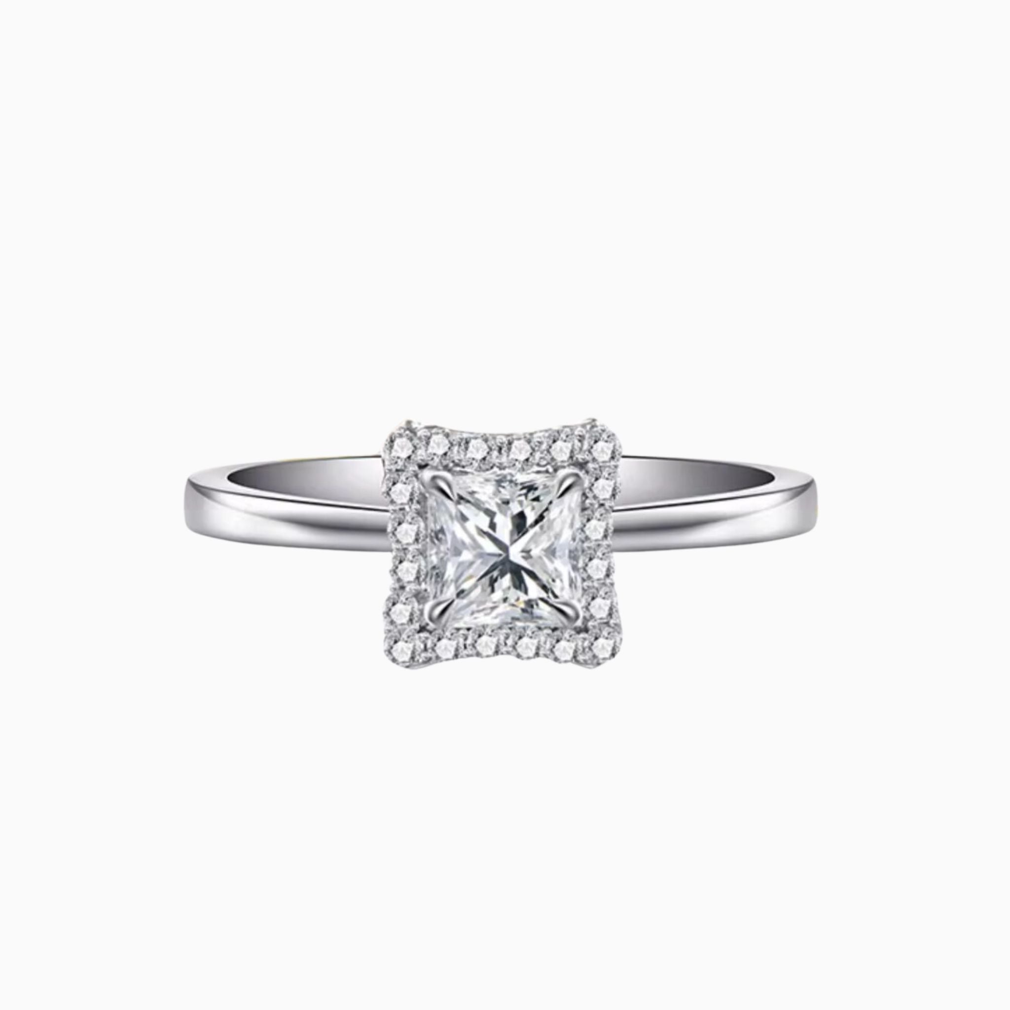 Chardon Princess Cut Halo Engagement Ring