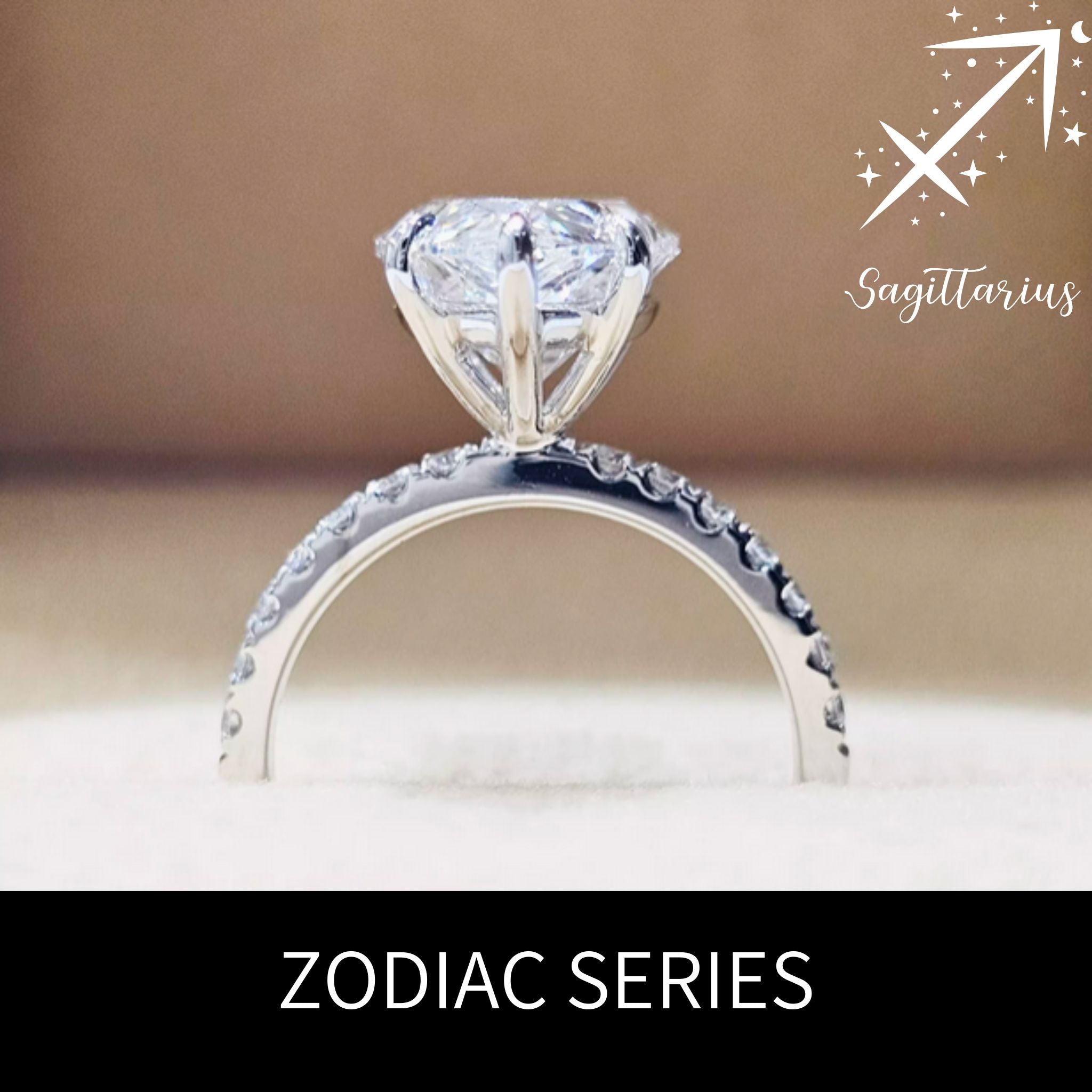 Sagittarius Pear Brilliant Pavé Engagement Ring