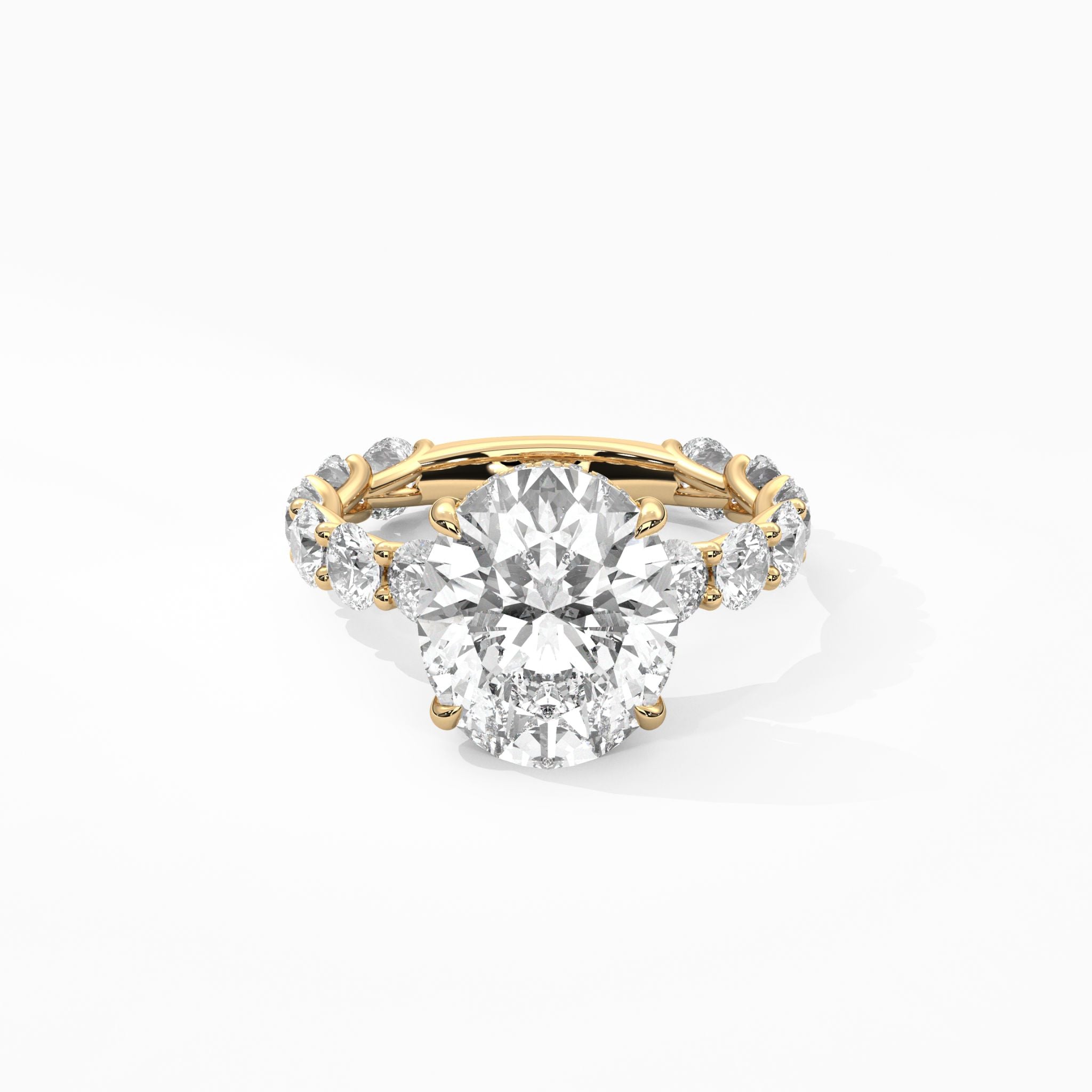 The Perrine: Oval Wave-Pavé Hidden Halo Engagement Ring