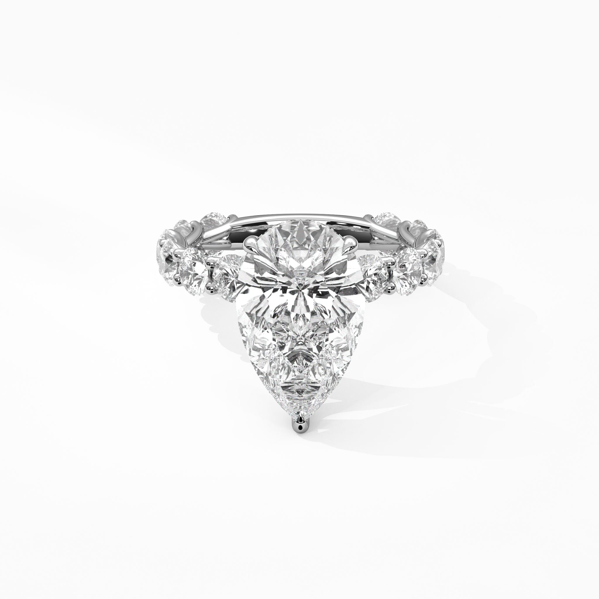 The Julienne: Pear Wave-Pavé Hidden Halo Engagement Ring