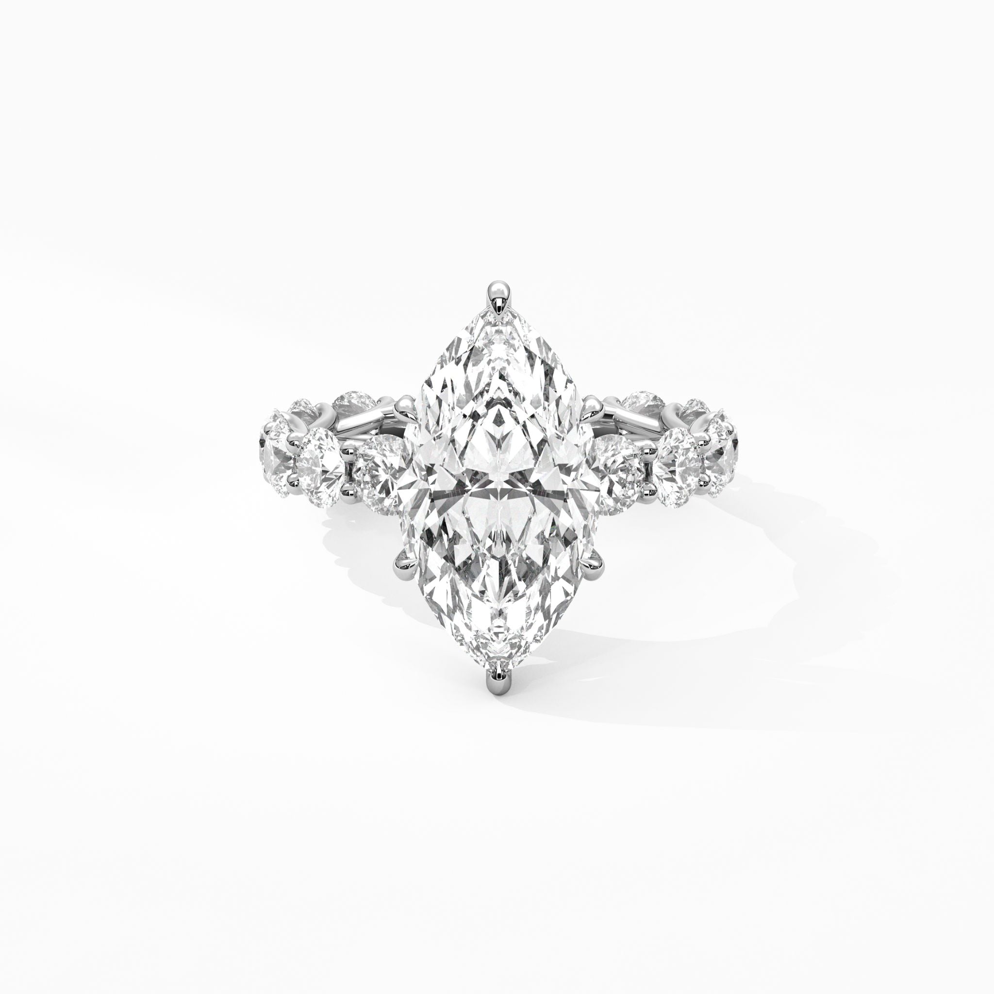 <b>Build Your Own</b> <br>The Sandrine: Marquise Wave-Pavé Hidden Halo Engagement Ring<br>