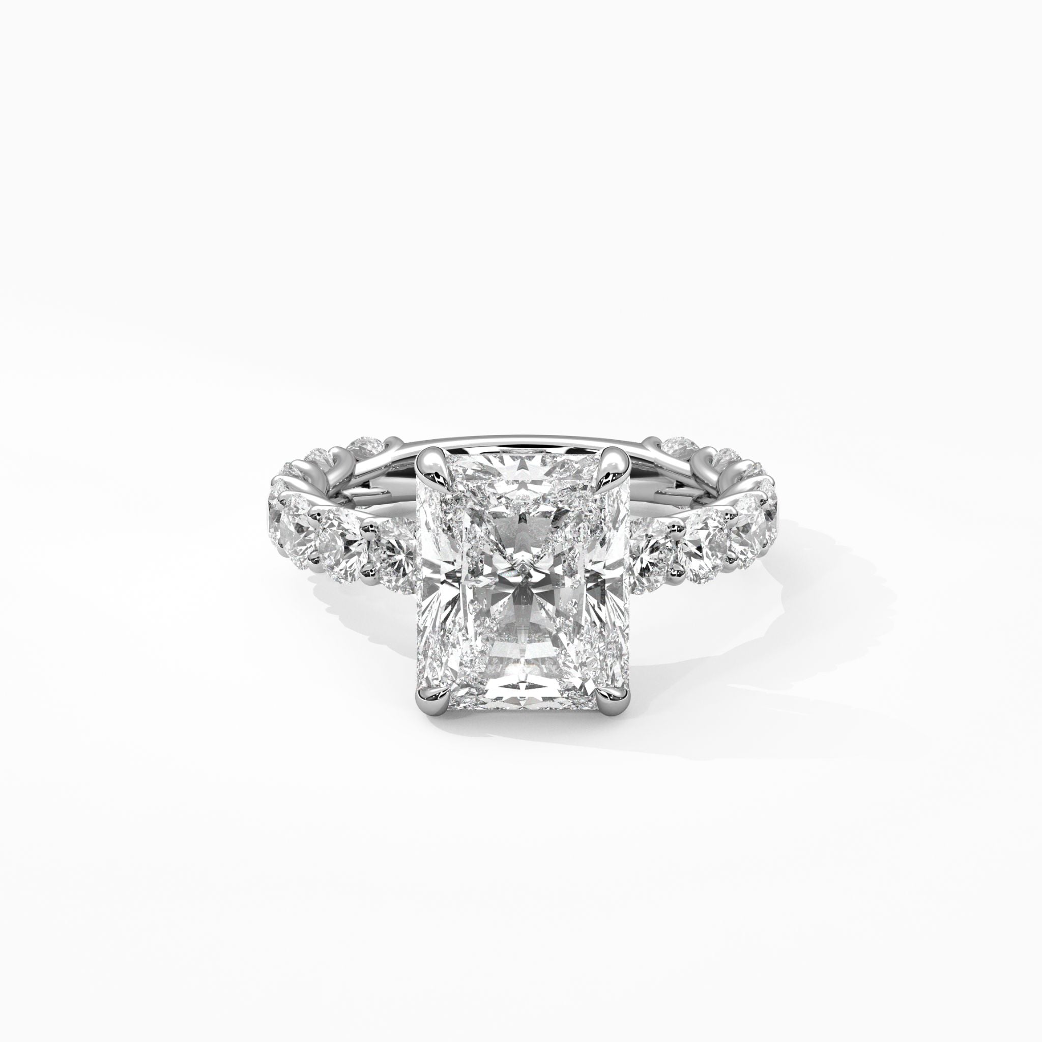 <b>Build Your Own</b> <br>The Monique: Radiant Wave-Pavé Hidden Halo Engagement Ring<br>