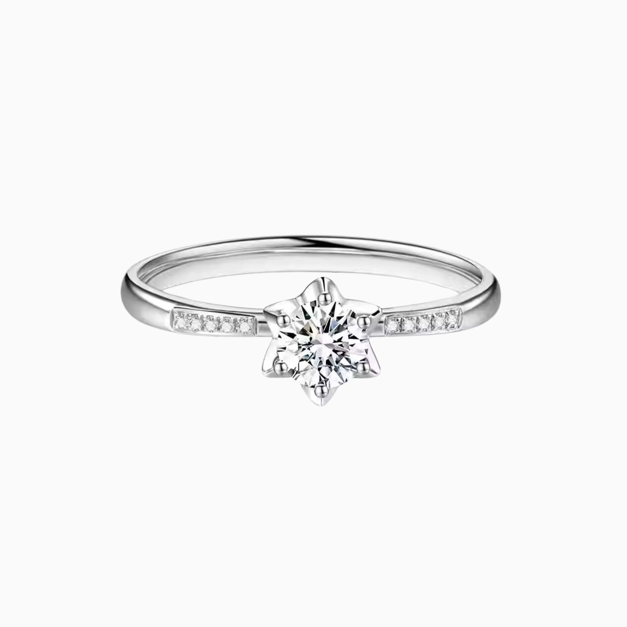 Starry Ribbon Duo Gold Engagement Ring: 1 - Carat