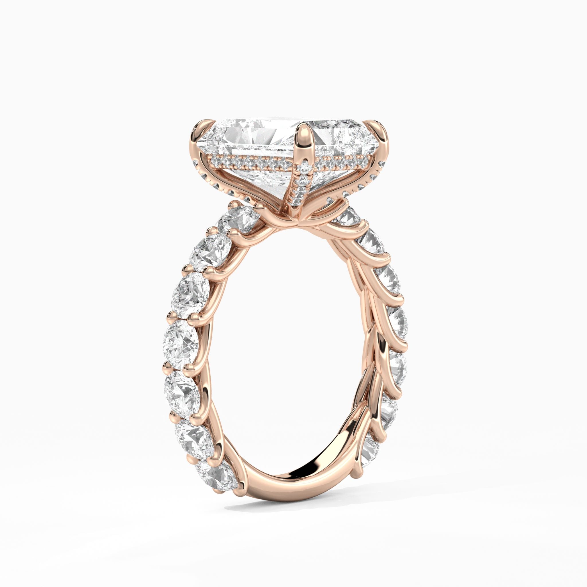 <b>Build Your Own</b> <br>The Monique: Radiant Wave-Pavé Hidden Halo Engagement Ring<br>