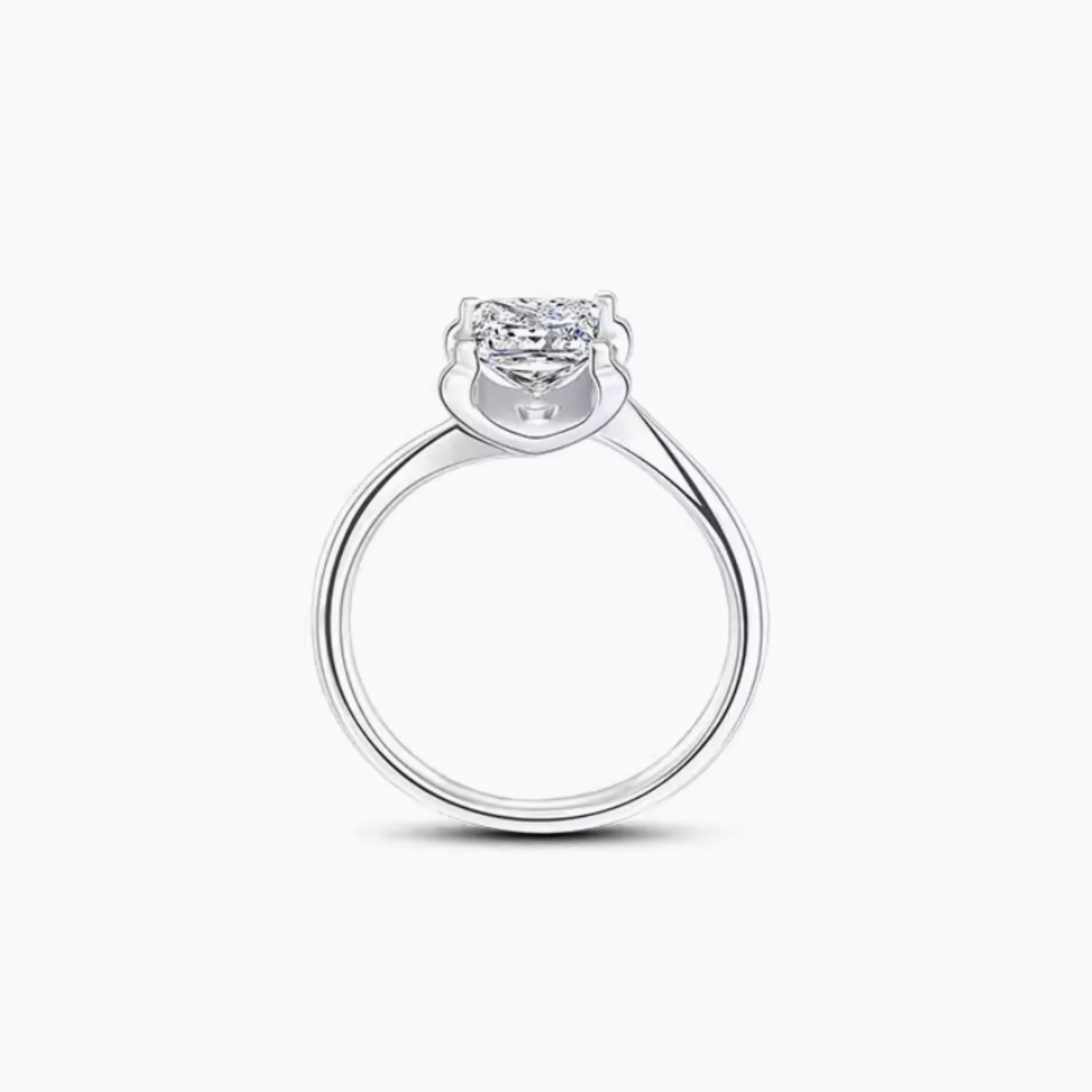 Florence Princess Brilliant Engagement Ring with Twisted Bands