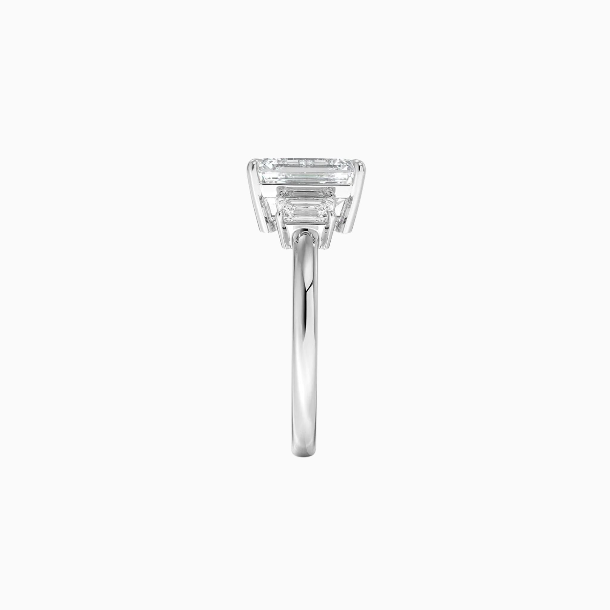 Toulose Three-Stone Emerald Cut Engagement Ring