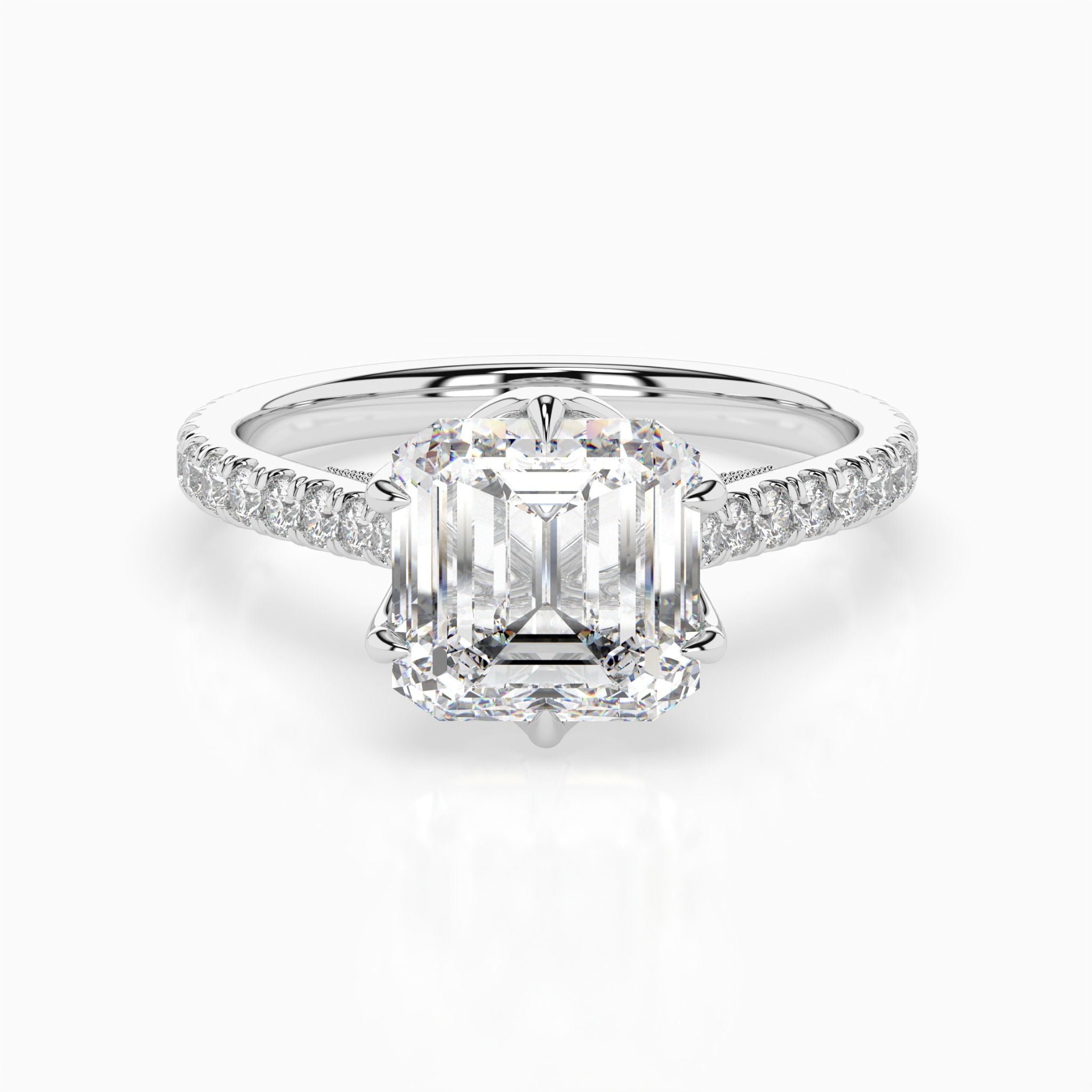 The Bernelle: Asscher Milgrain Pavé Engagement Ring