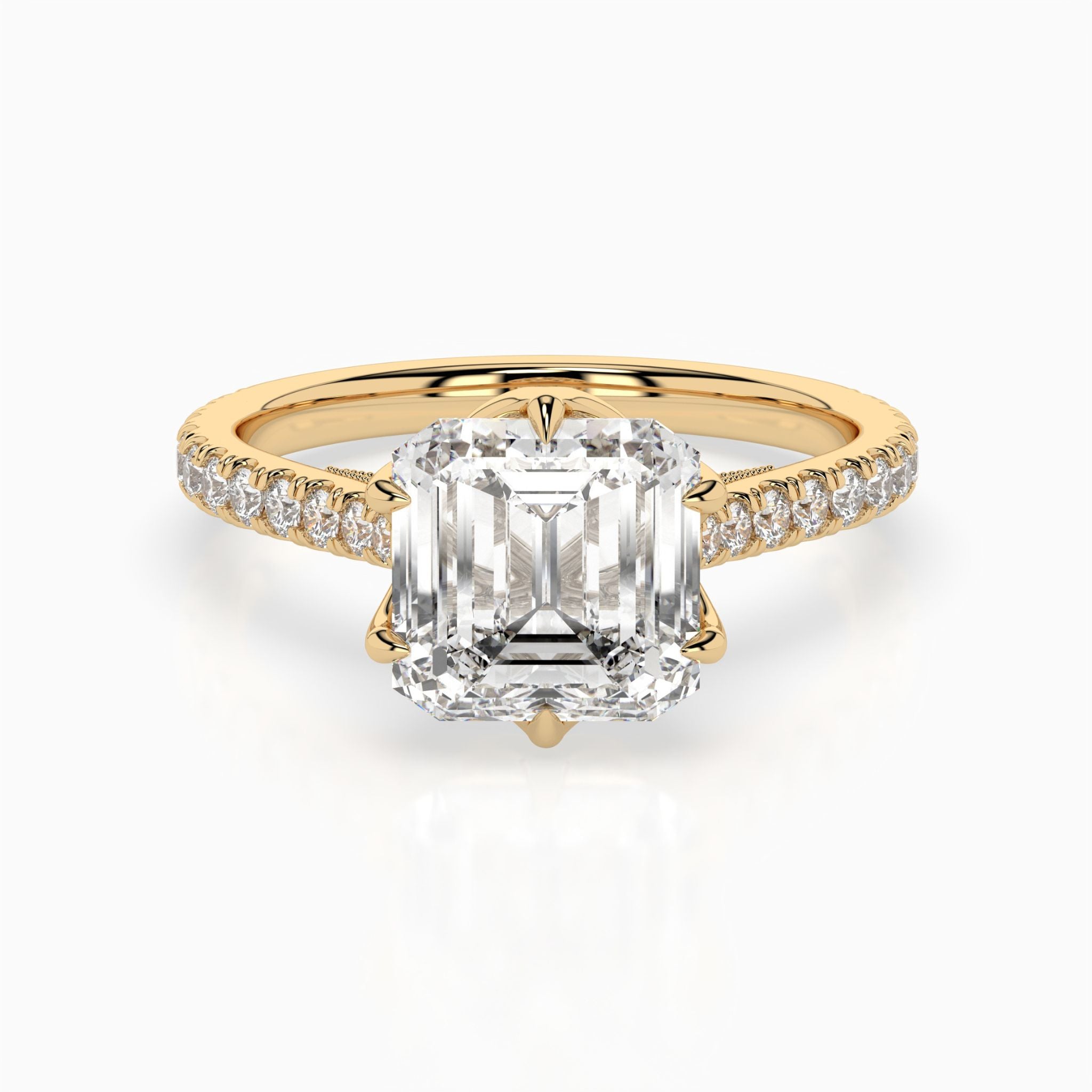 <b>Build Your Own</b> <br>The Bernelle: Asscher Milgrain Pavé Engagement Ring<br>