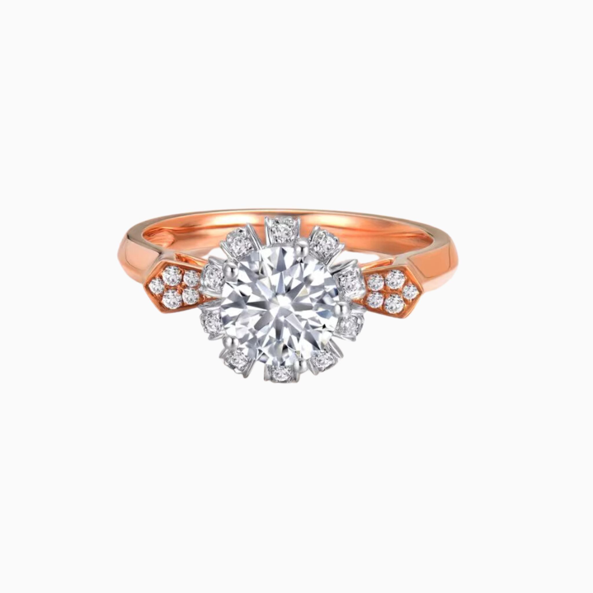 Blossom Fusion Floral Duo Gold Engagement Ring