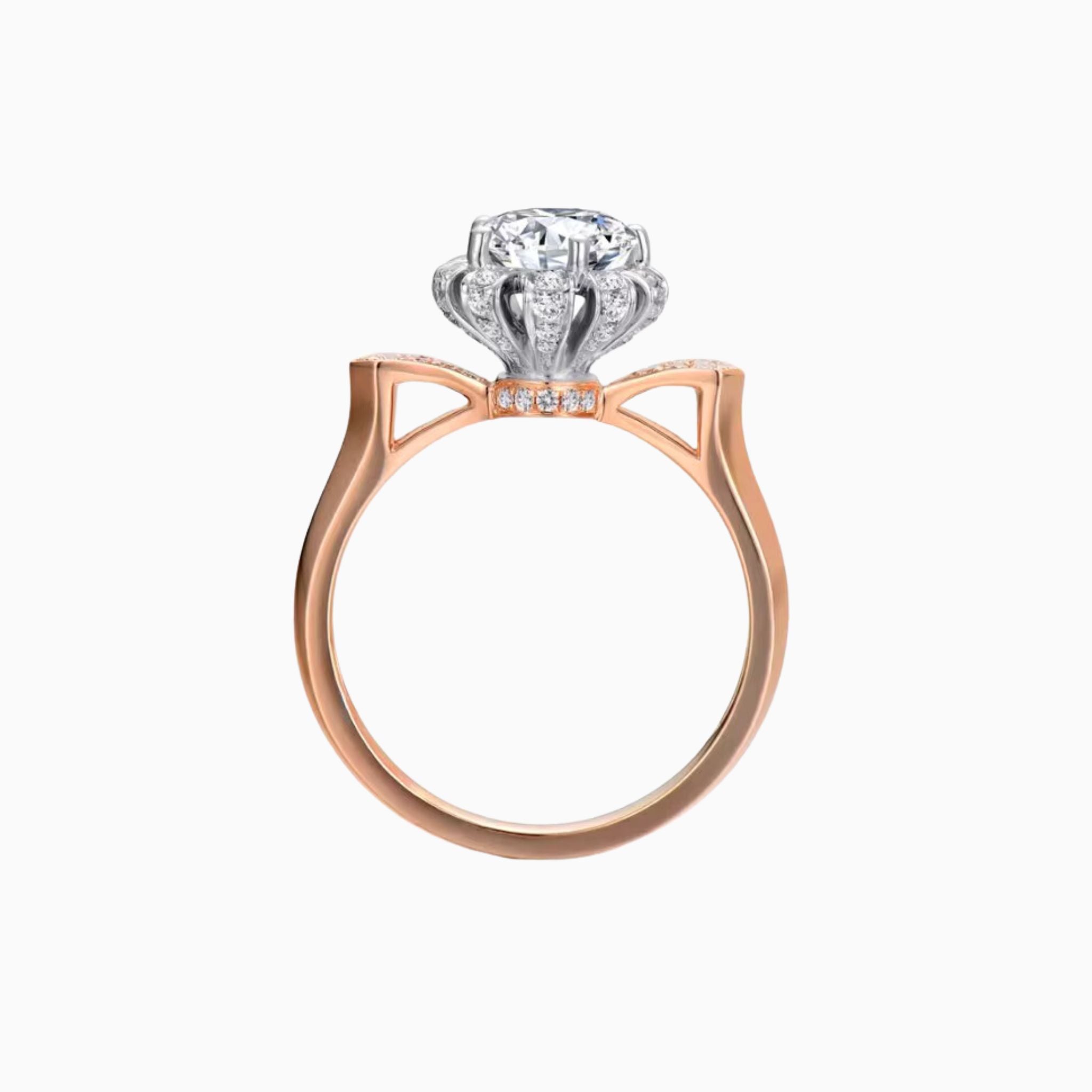 Blossom Fusion Floral Duo Gold Engagement Ring