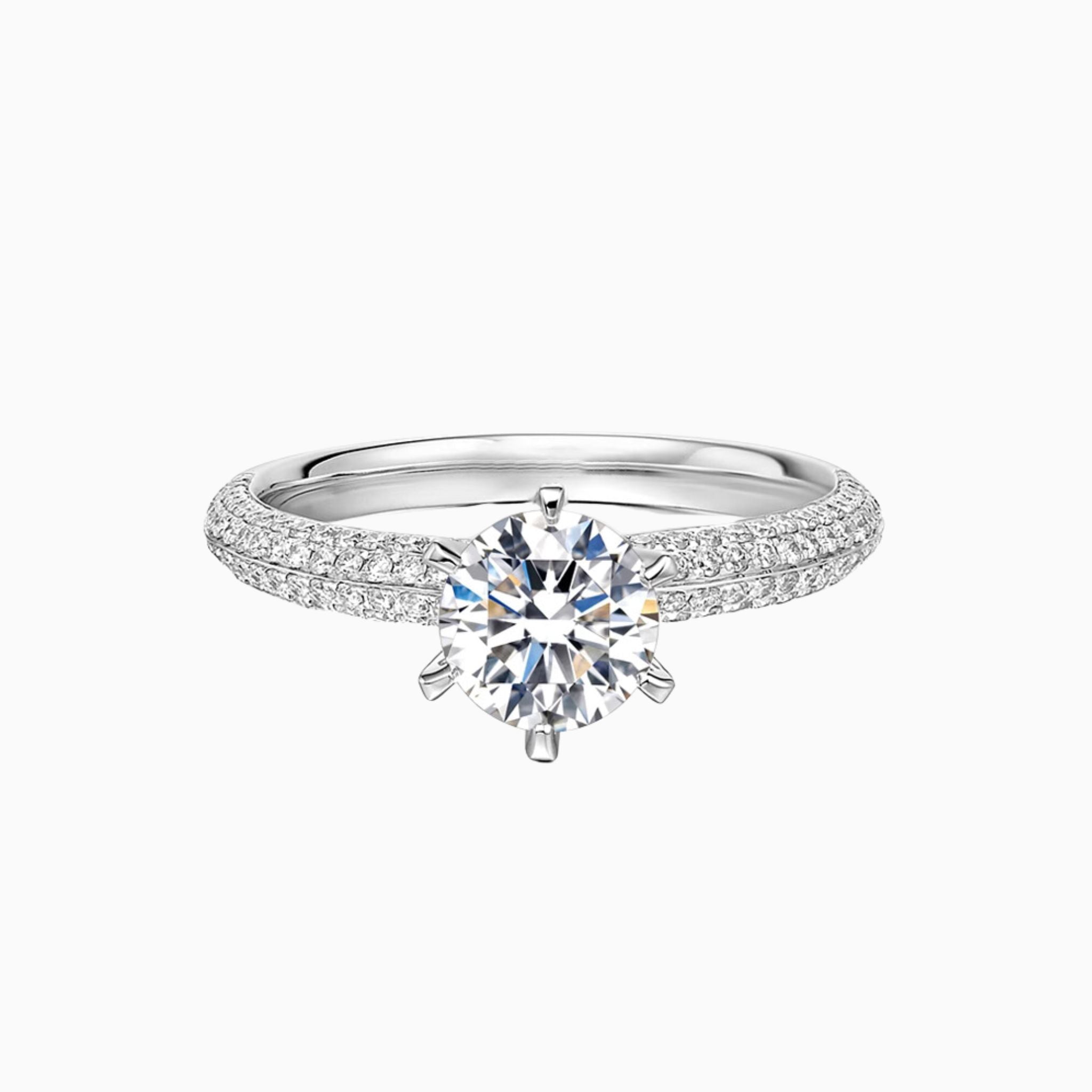 Fleurie Setting with Pavé Diamond Band: 1 - Carat