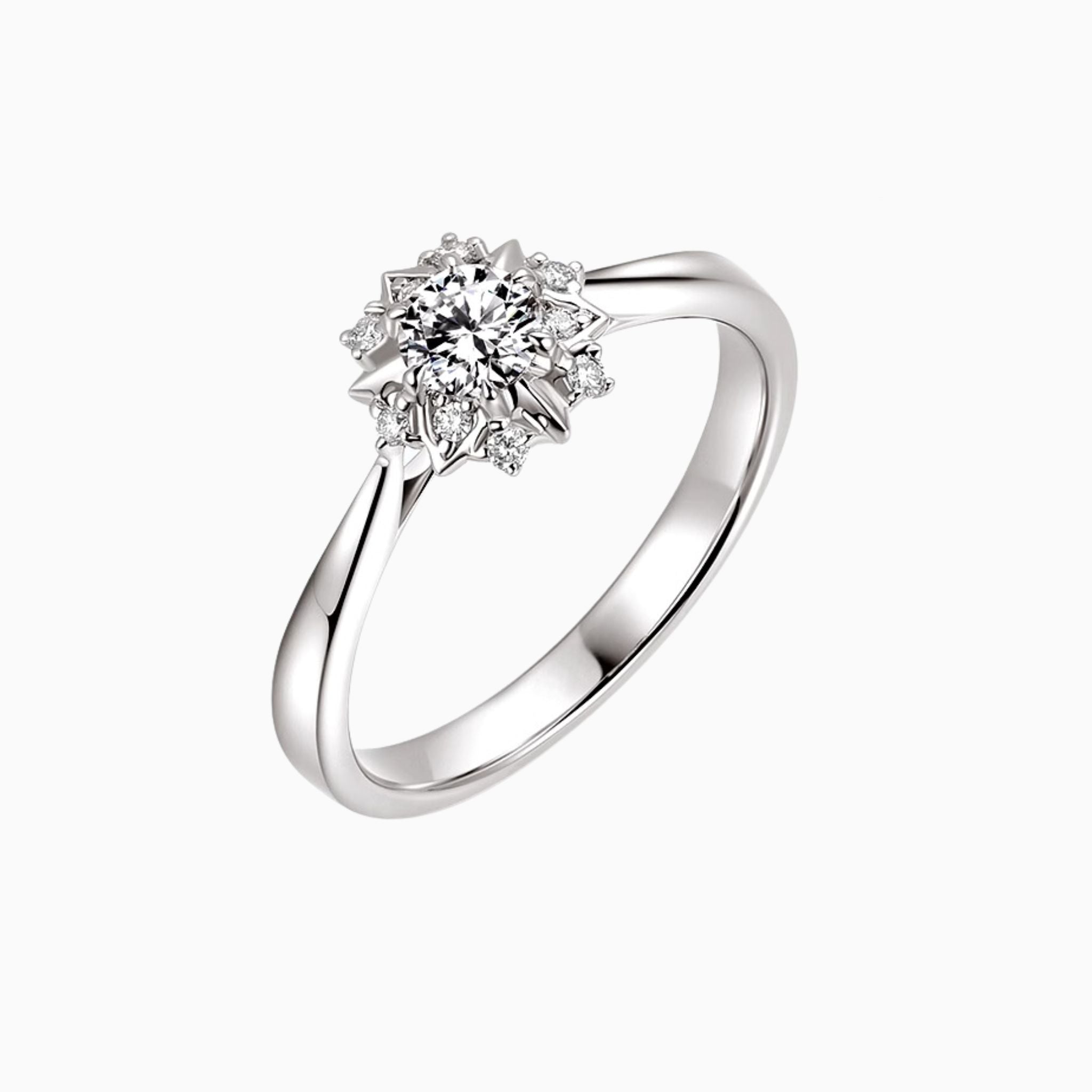 First Snowflake Twisted Band Engagement Ring