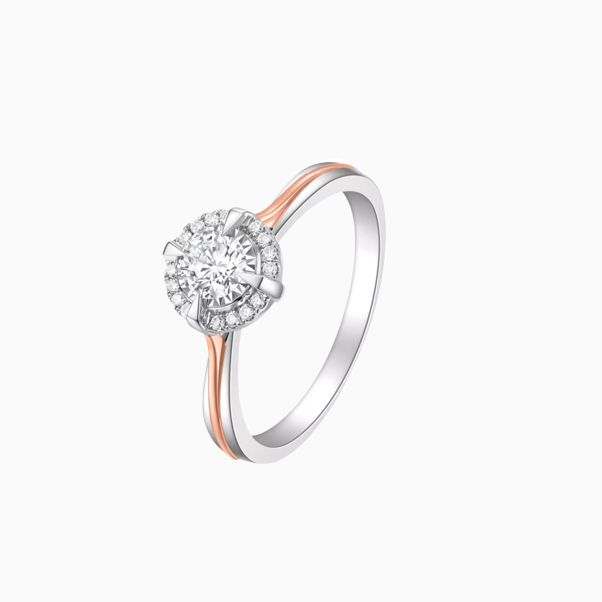 Strelitzia Halo Duo Gold Engagement Ring